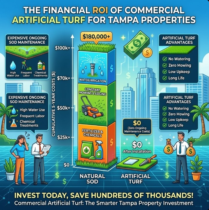Commercial Artificial Turf in Tampa: A True ROI Breakdown