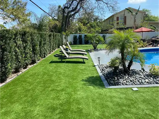 Poolside artificial turf