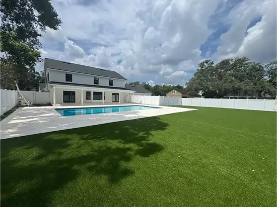 Residential artificial turf lawn