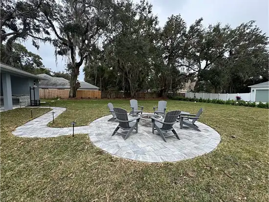 Residential outdoor living hardscape design