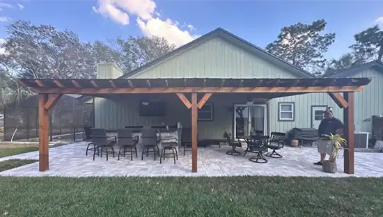 Residential pergola installation in Central Florida.