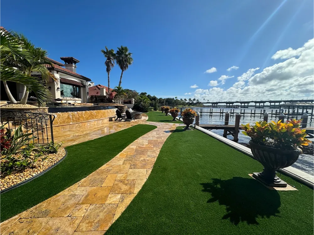 Backyard Turf and Hardscape Project in St Petersburg, FL